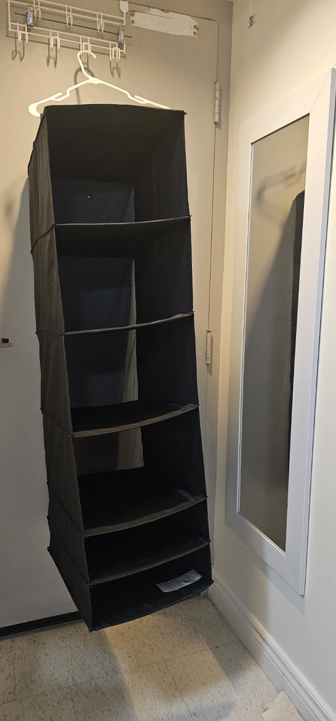 Black 6-Shelf Hanging Closet Organizer