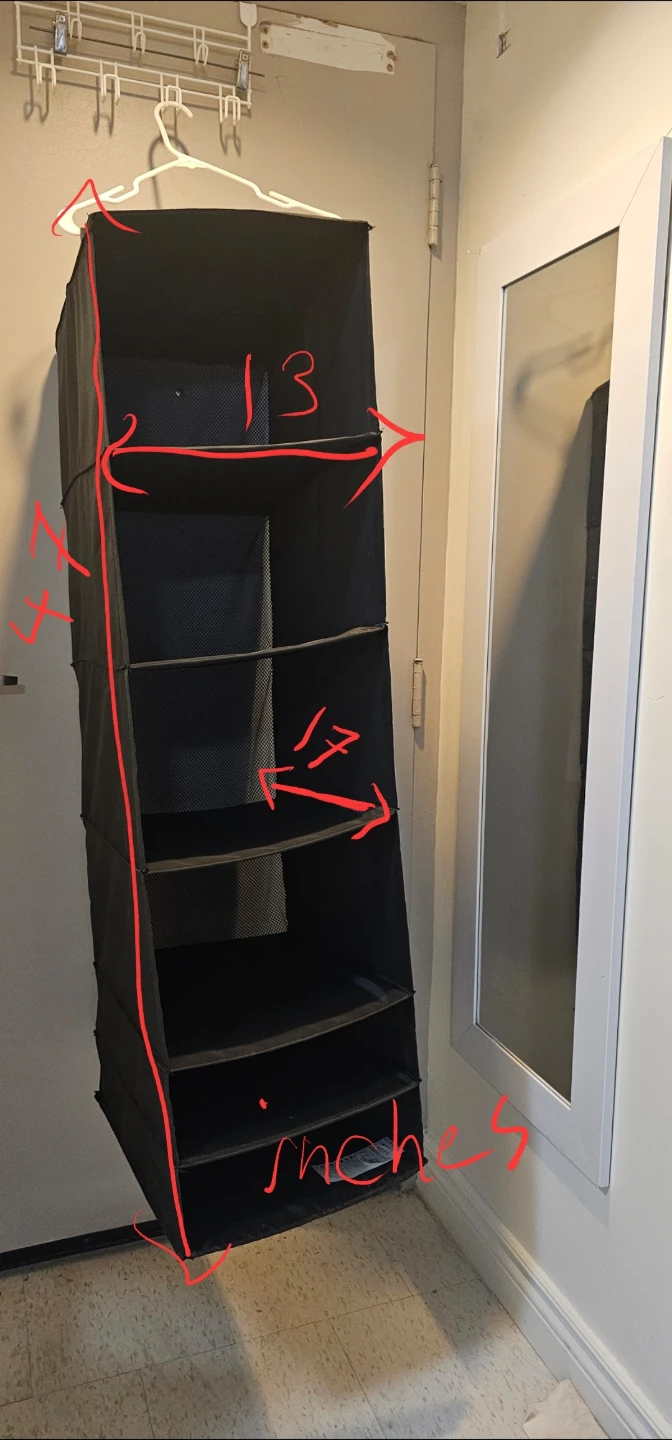 Black 6-Shelf Hanging Closet Organizer - photo 3