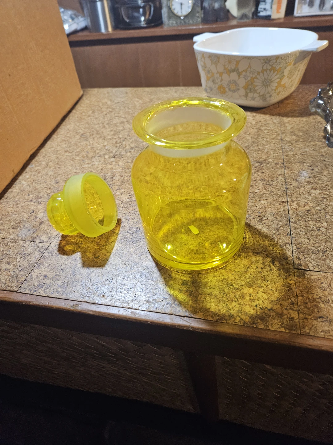 Yellow Glass Apothecary Jar with Lid - photo 4