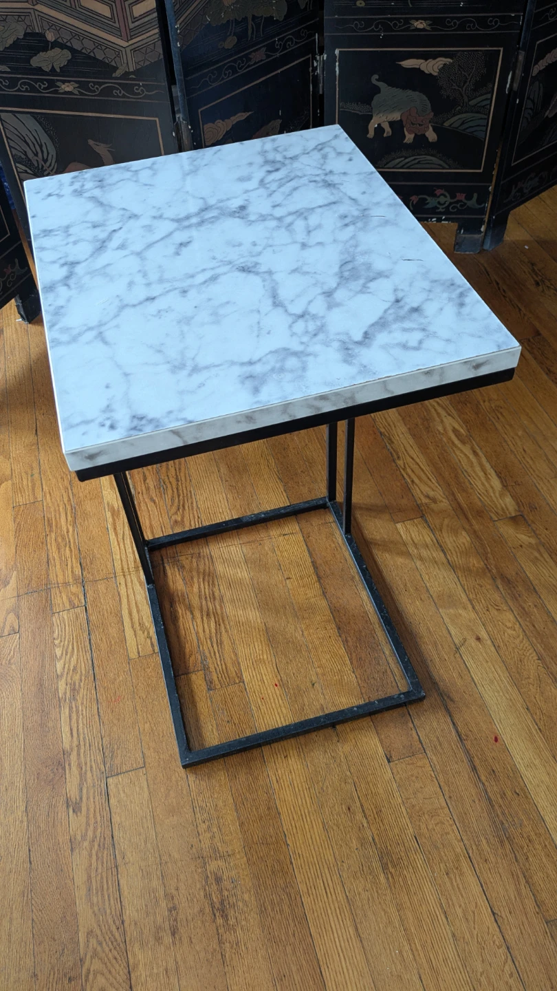 Marble Side Table with Built-in Outlet - photo 2