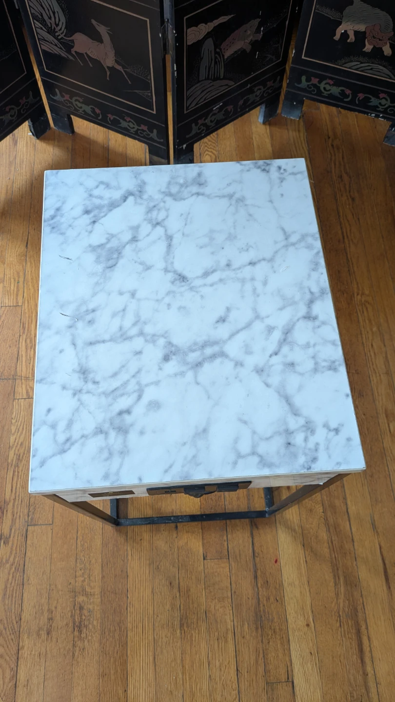 Marble Side Table with Built-in Outlet - photo 5