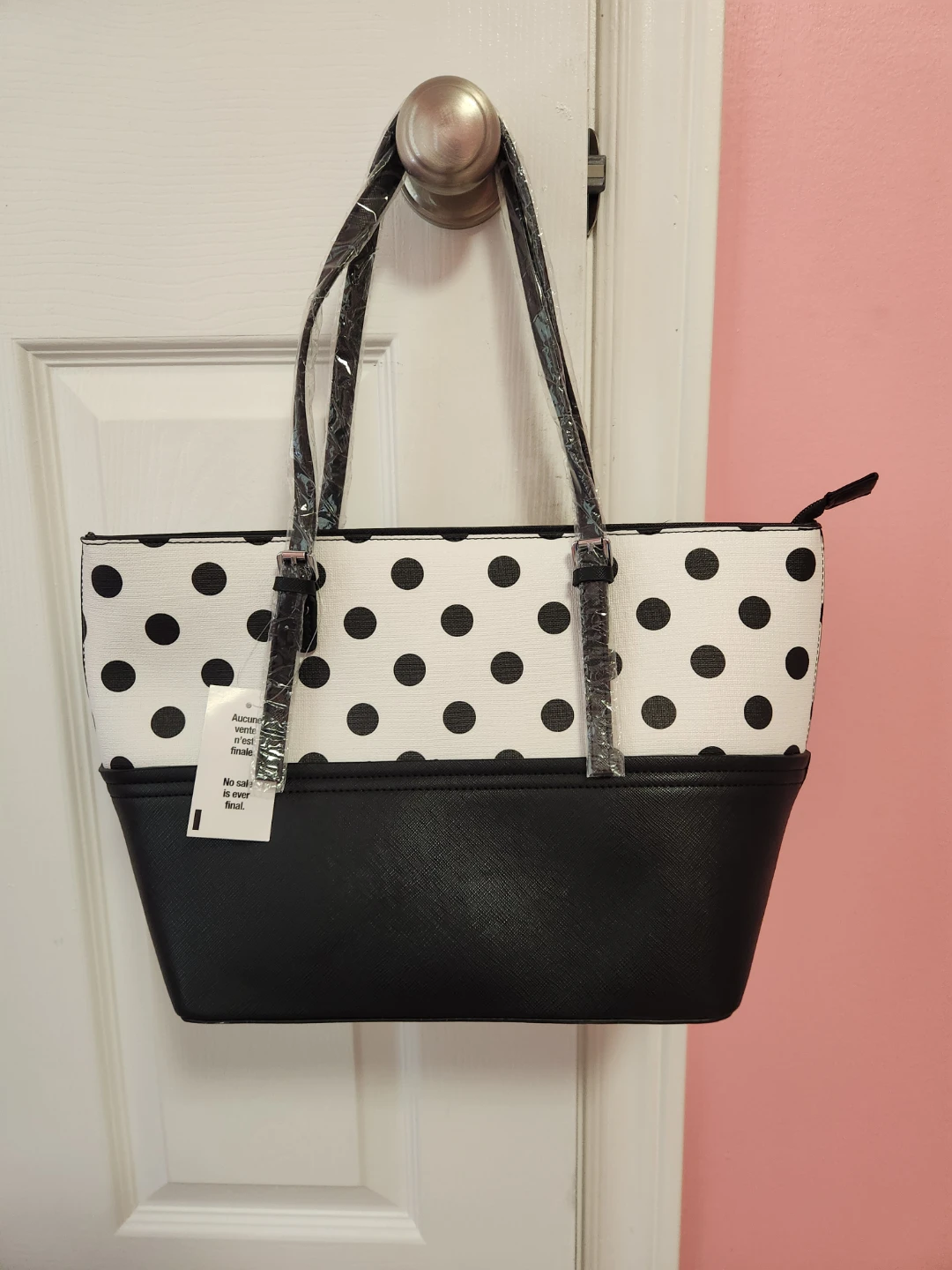 Black and White Polka Dot Tote Bag