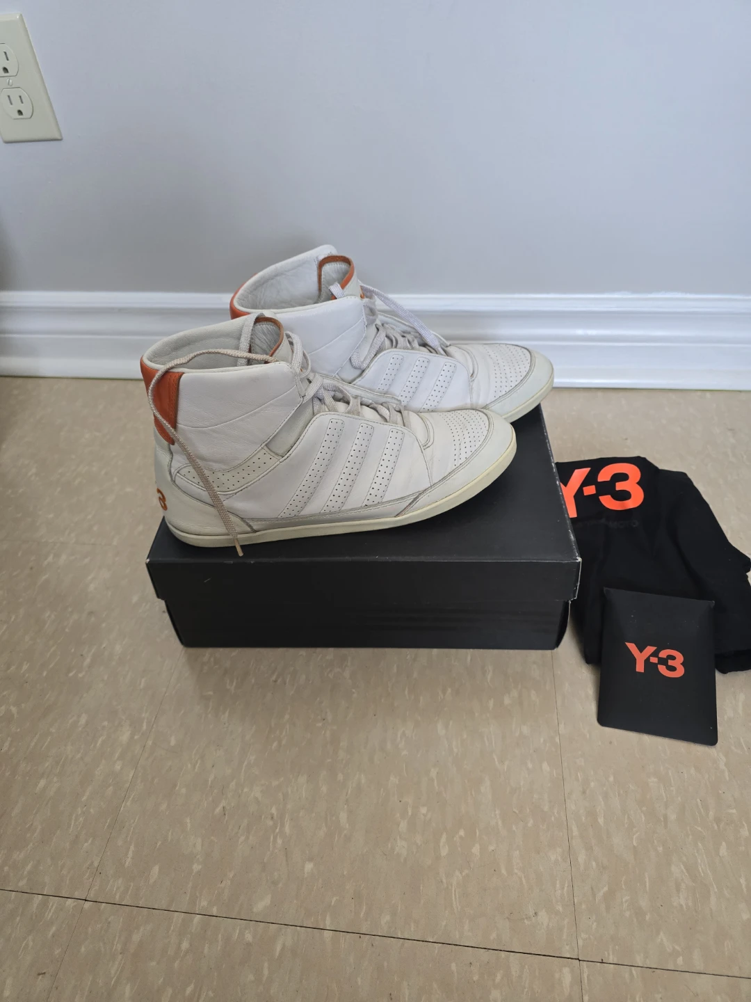 Y-3 High Top Sneakers White Leather