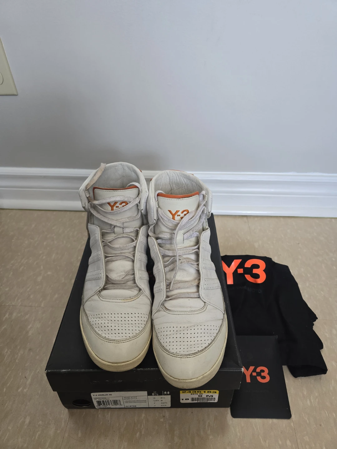 Y-3 High Top Sneakers White Leather - photo 2