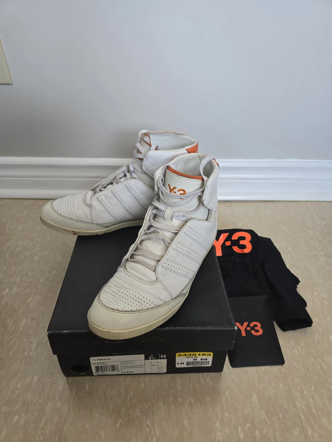 Y-3 High Top Sneakers White Leather - photo 3
