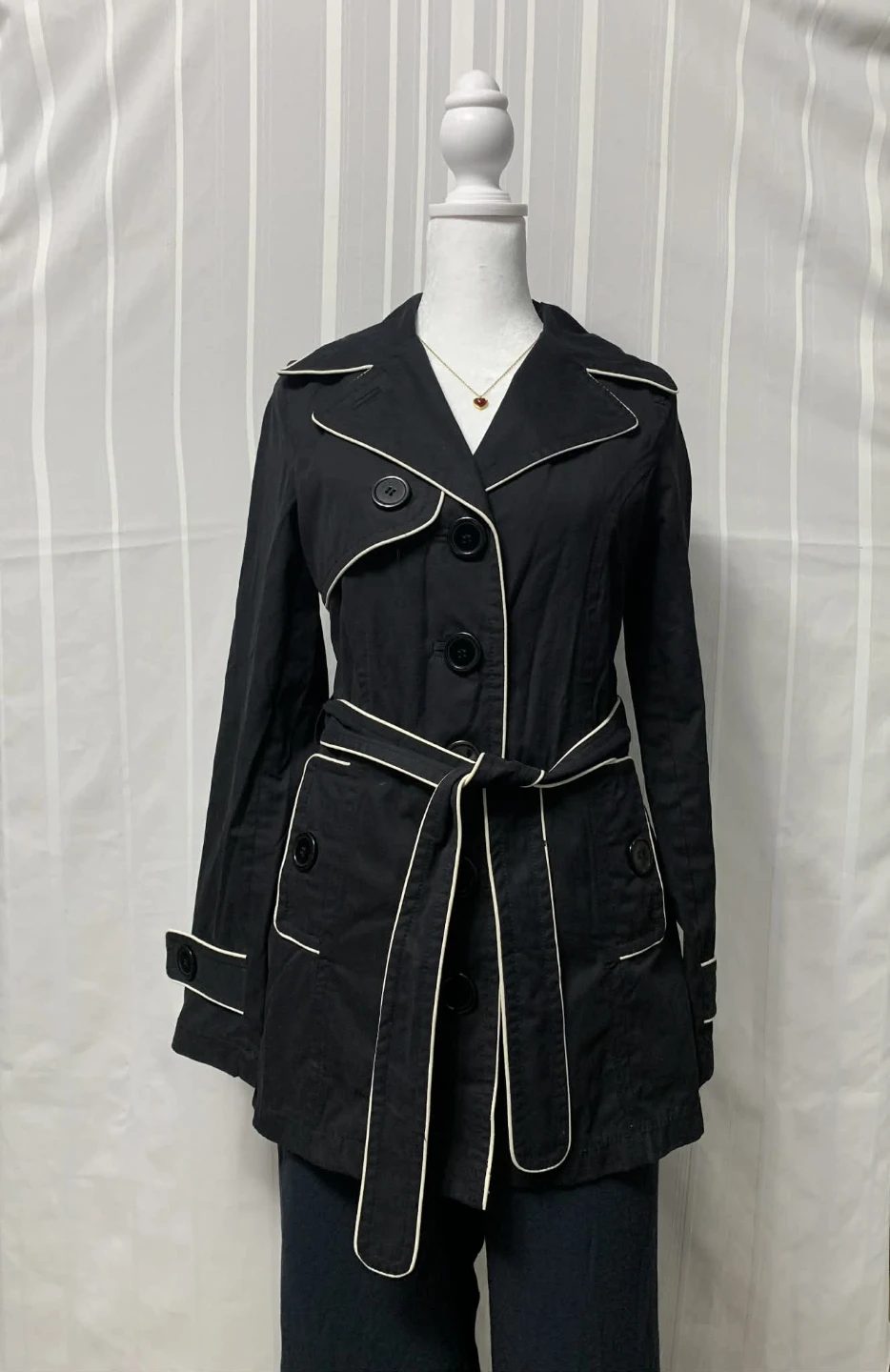 Toujou Black Trench Coat Size S
