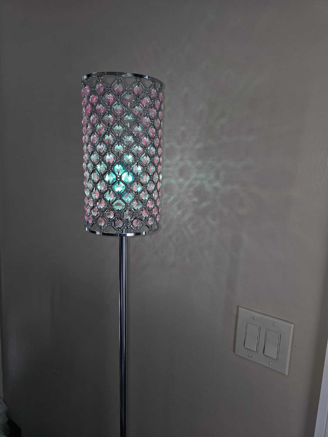 Crystal Beaded Floor Lamp Pink - photo 2