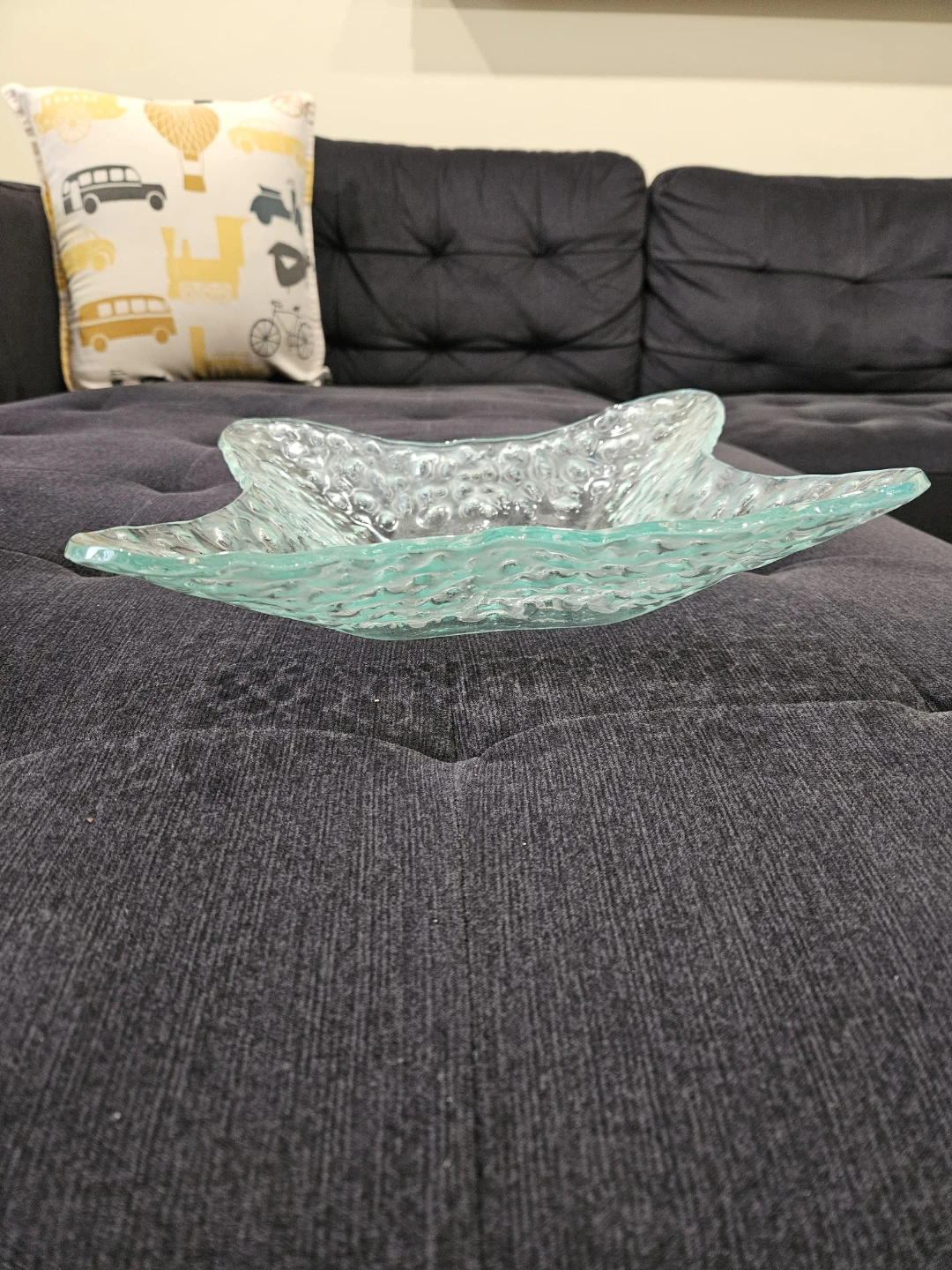 Textured Glass Serving Bowl - photo 2