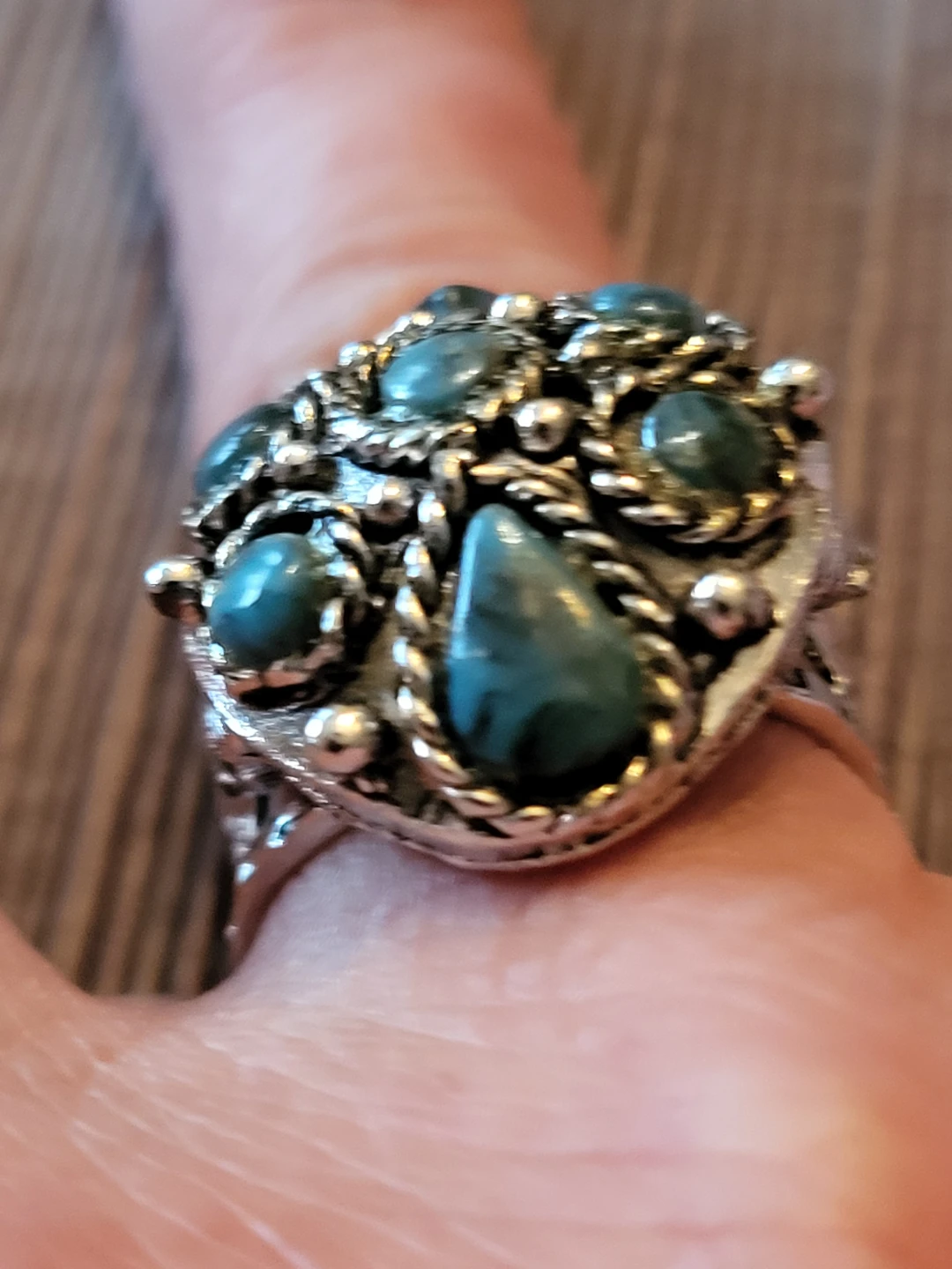 Statement Ring with Turquoise-like Stones - photo 2