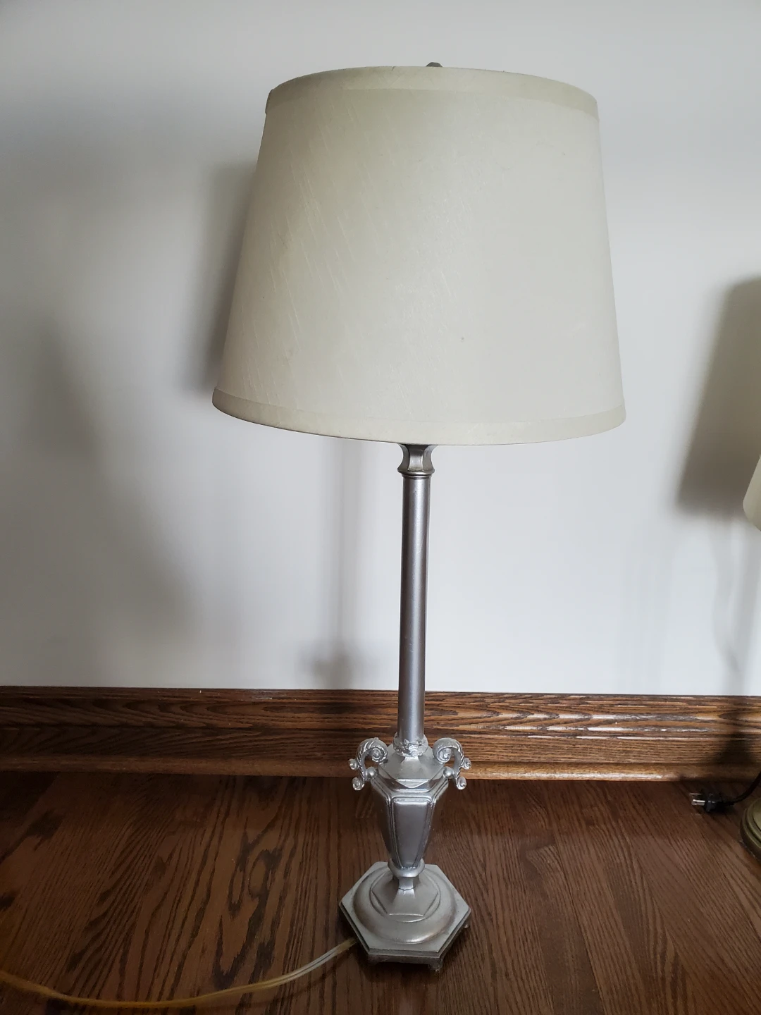 Silver Table Lamp with Shade