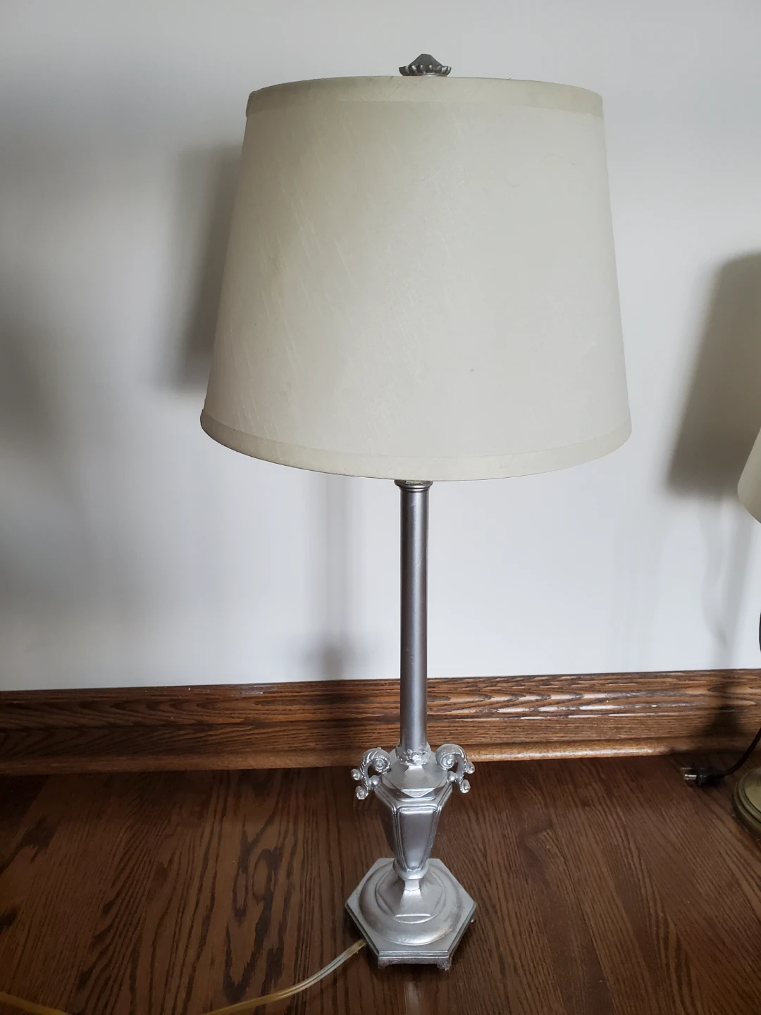 Silver Table Lamp with Shade - photo 2