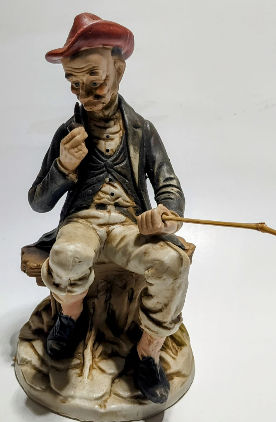 Vintage Man Smoking Pipe Figurine