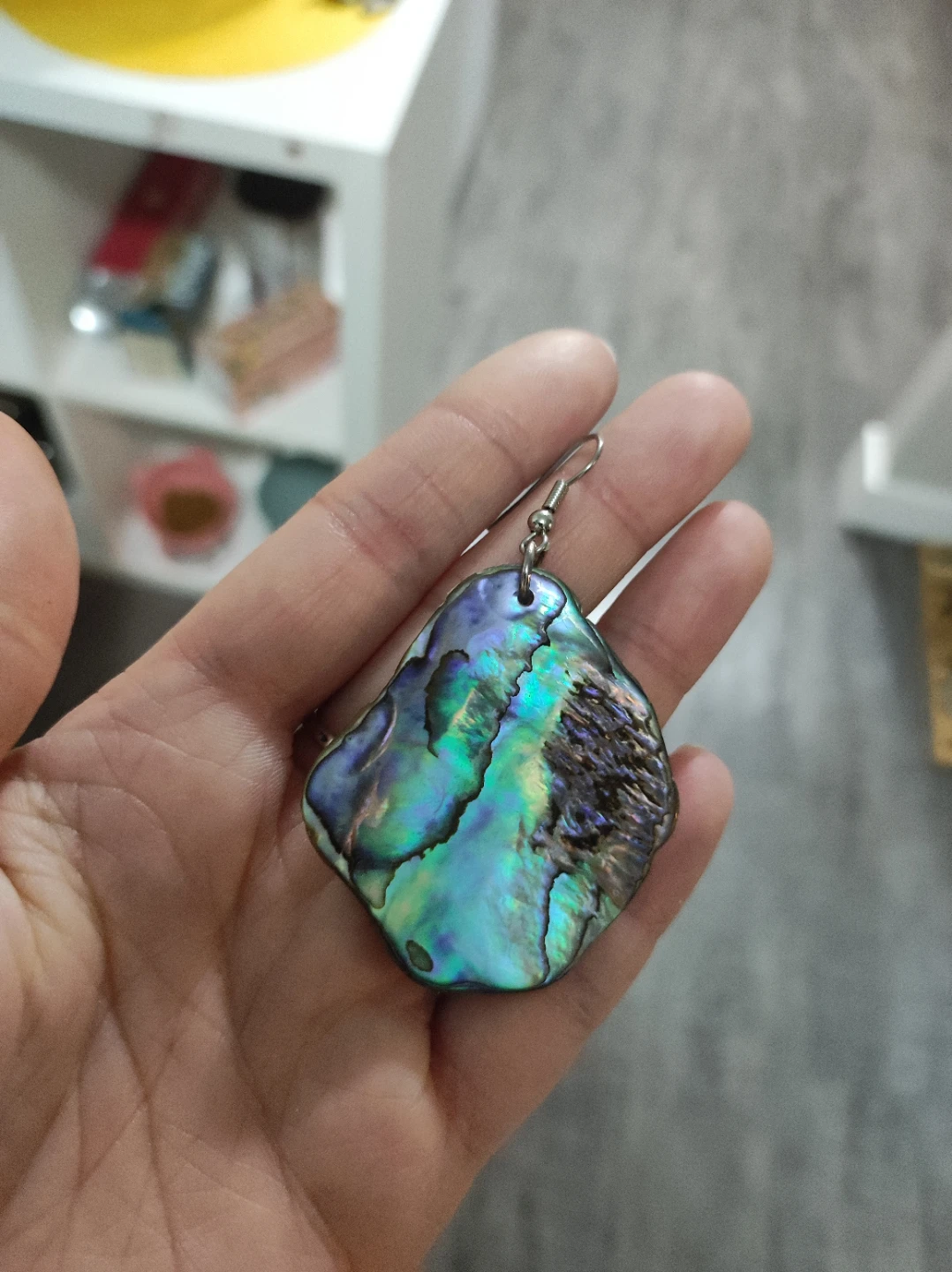 Irregular Shaped Paua Shell Earrings - photo 4