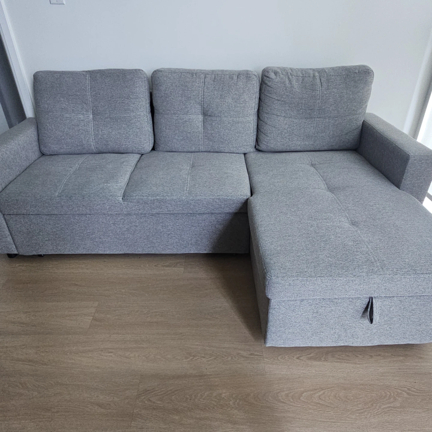 Grey Sectional Sofa bed with Storage Chaise - photo 2