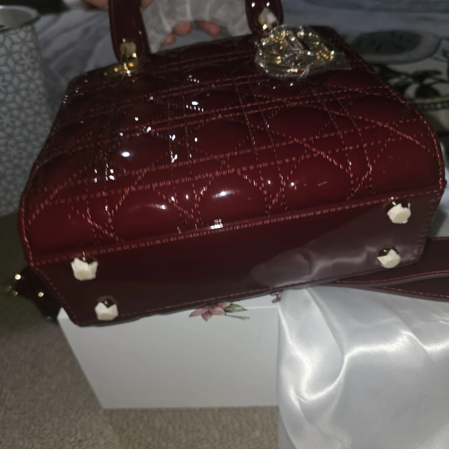 Dior Lady Dior Patent Handbag
