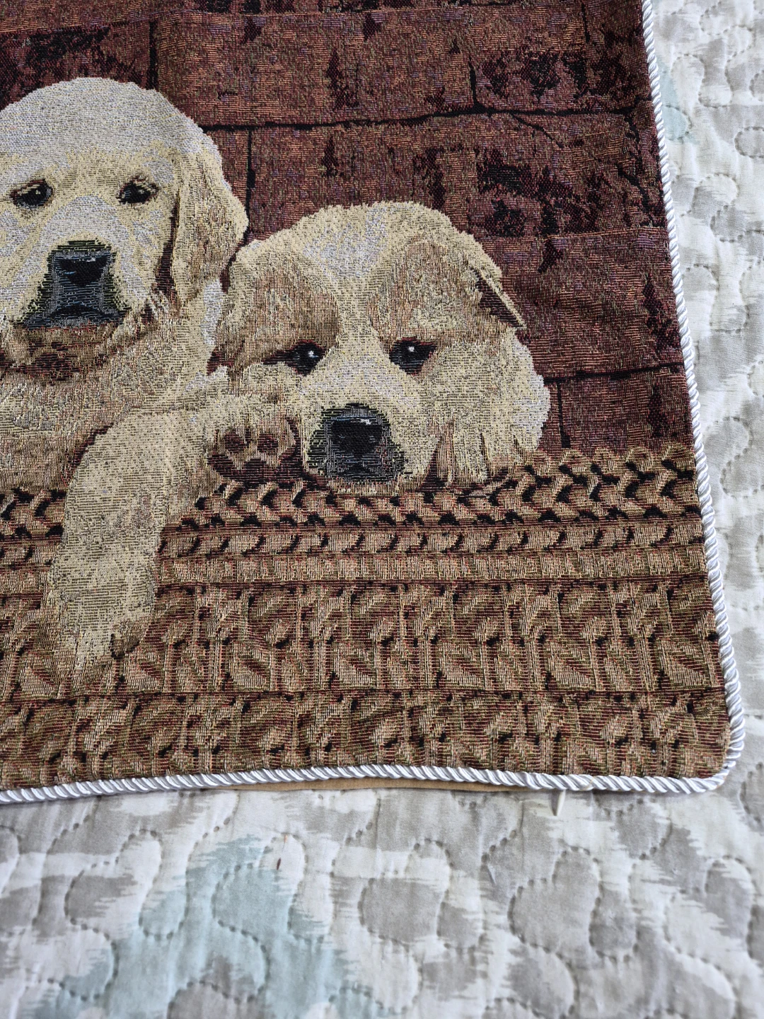 So Cute 17" x 17" Puppy Dog Tapestry Pillow Cover - photo 2