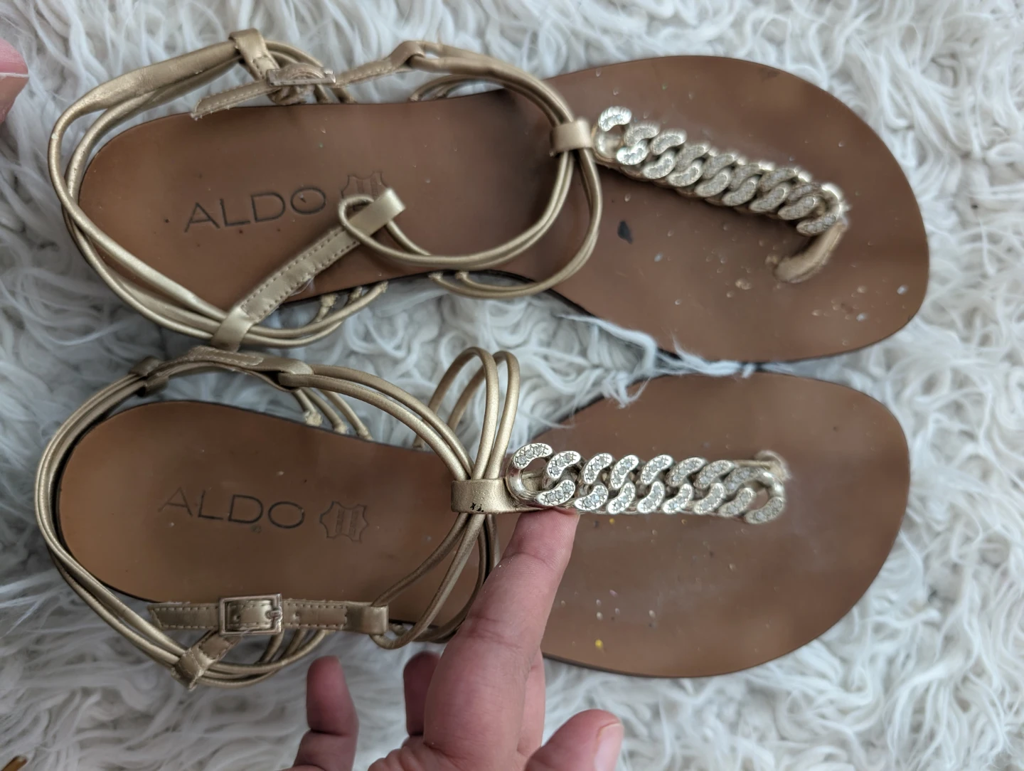 ALDO Gold Chain Detail Strappy Sandals - photo 4