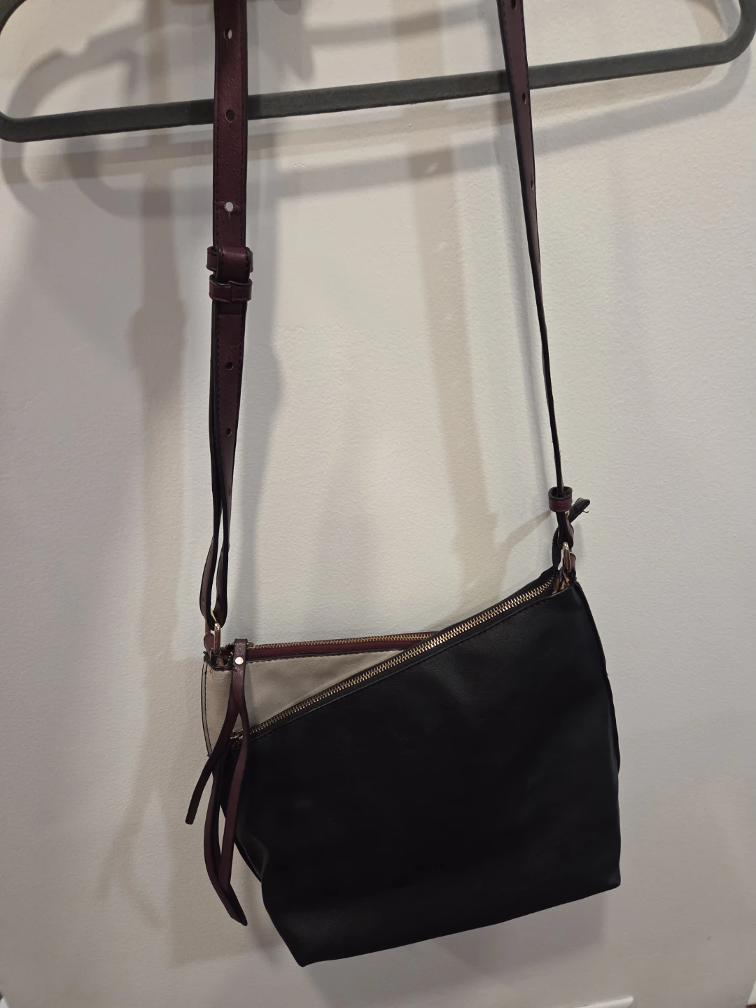 Crossbody Purse - Black and Burgundy