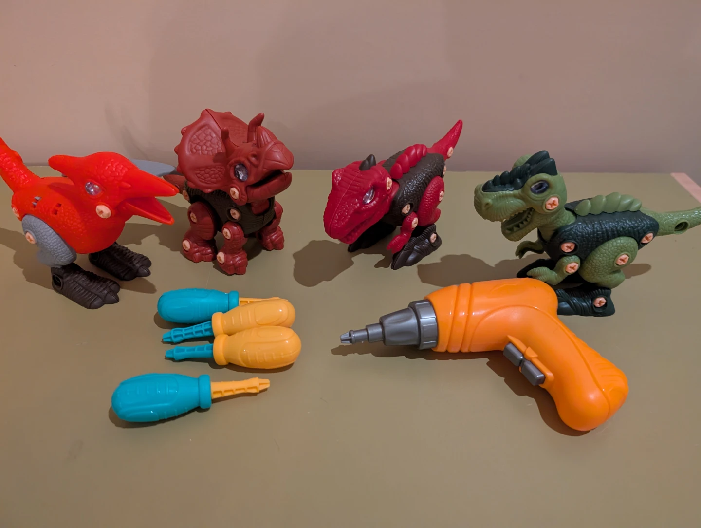 Dinosaur Building Toy Set with Screwdrivers and Drill