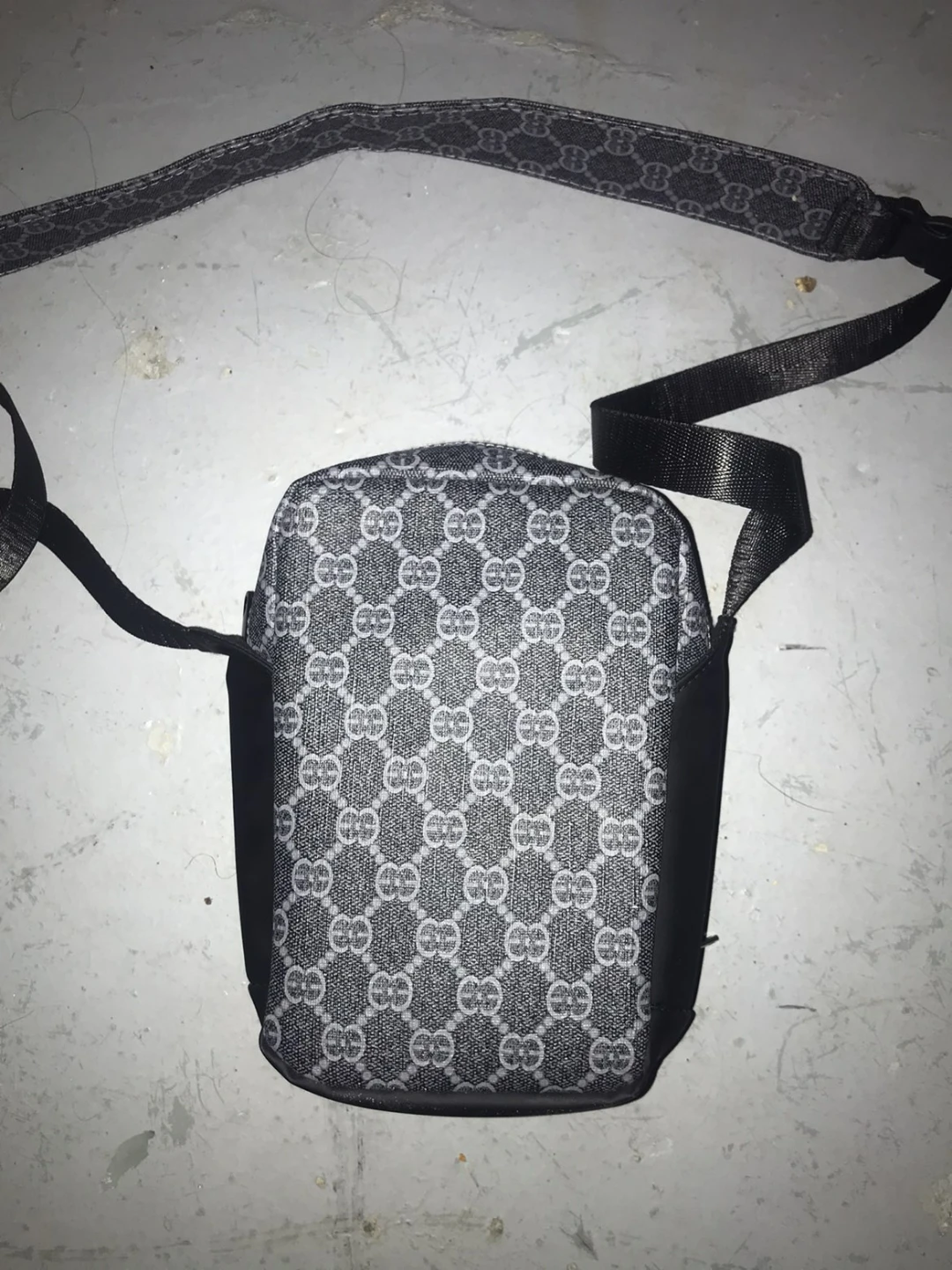 Black and Grey Monogram Crossbody Bag