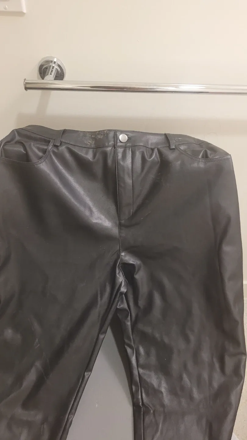 Black Faux Leather Pants