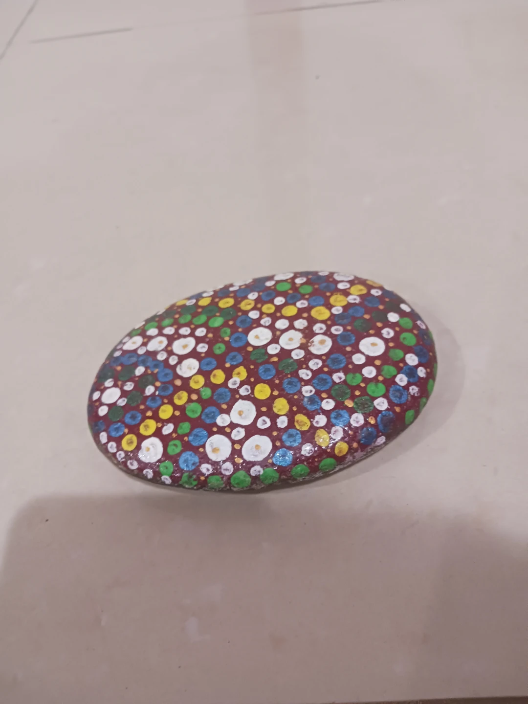 Hand-Painted Dot Art Stone