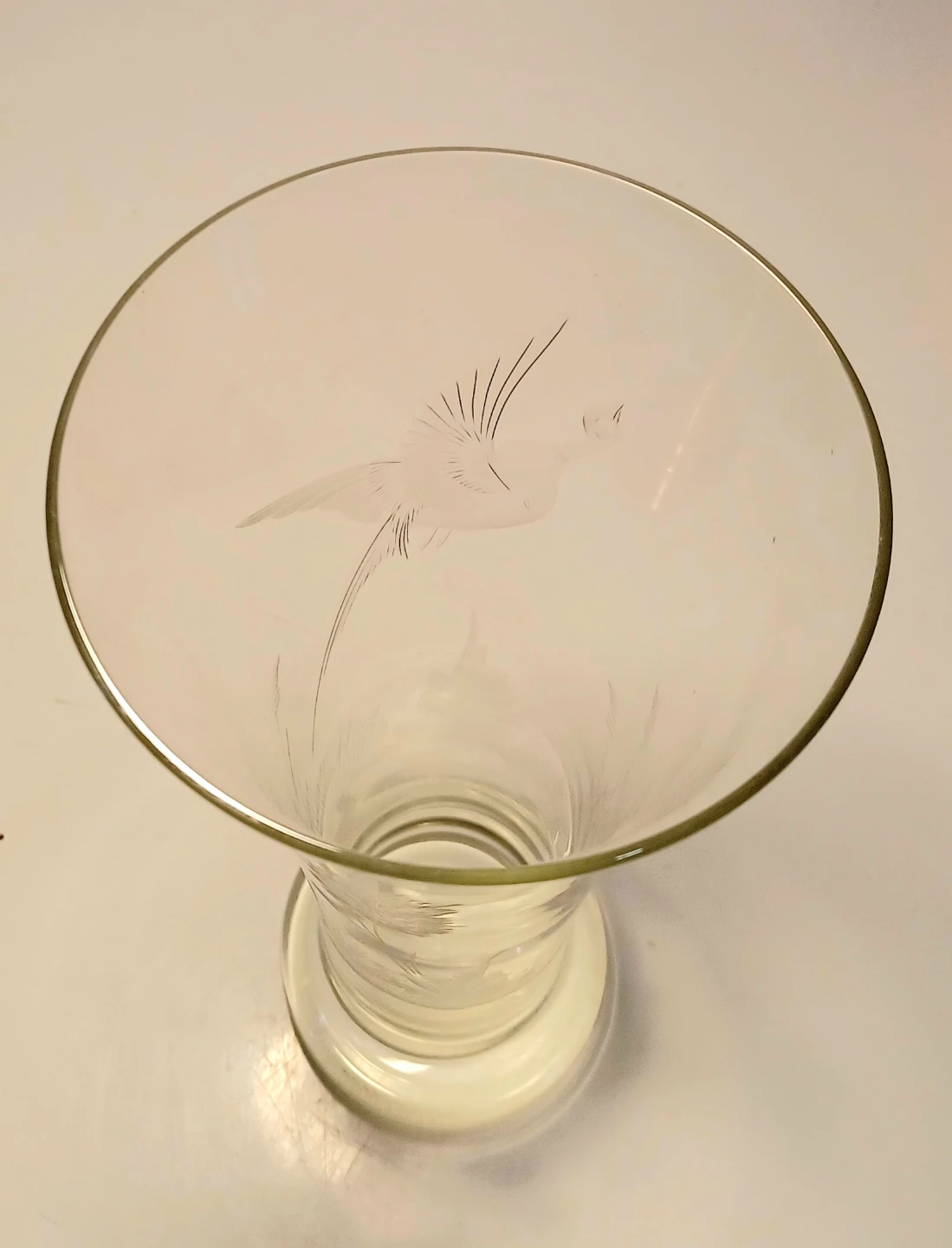 Vtg Bohemian Etched Crystal Vase - photo 2