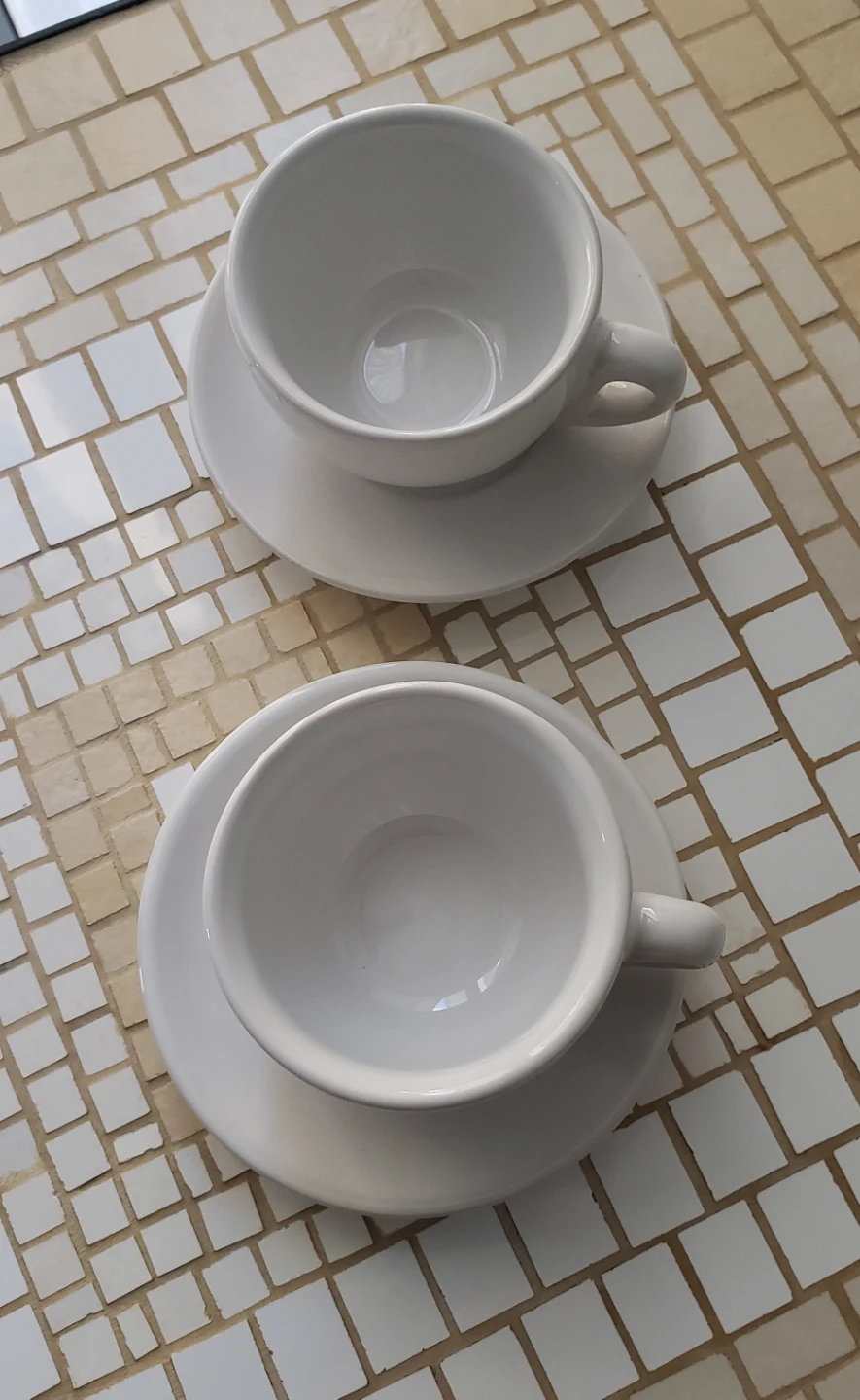 Set of 2 White Ceramic Espresso Cup and Saucer - photo 5