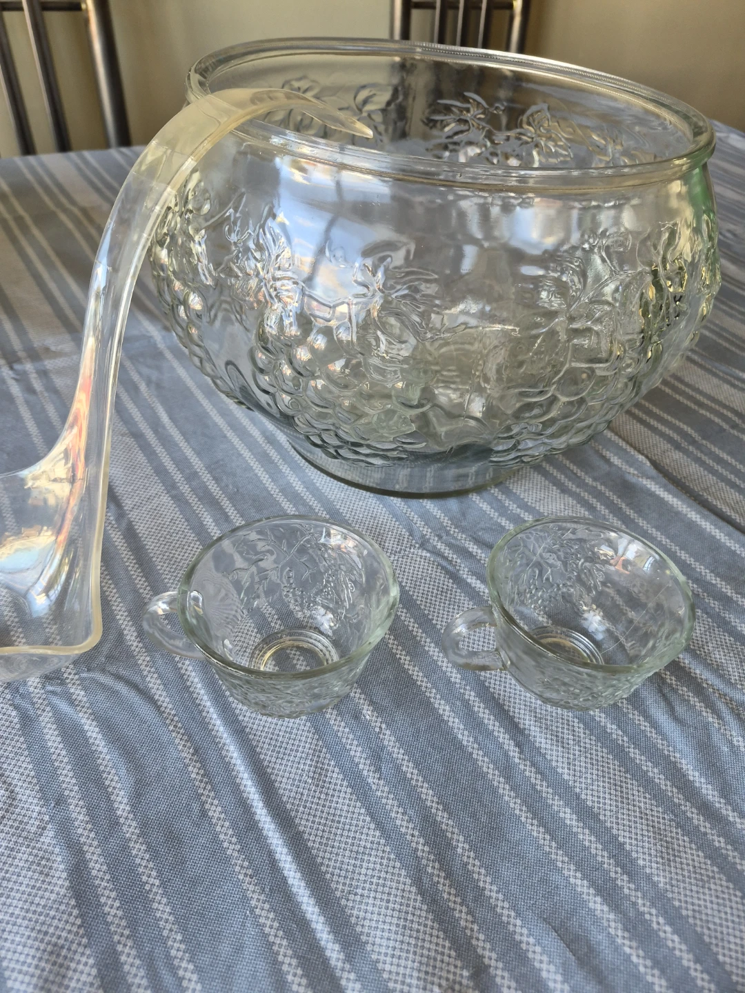 Glass Punch Bowl Set with Ladle and Cups - photo 2