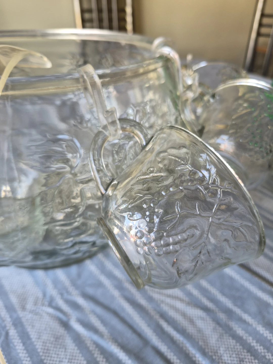 Glass Punch Bowl Set with Ladle and Cups - photo 4
