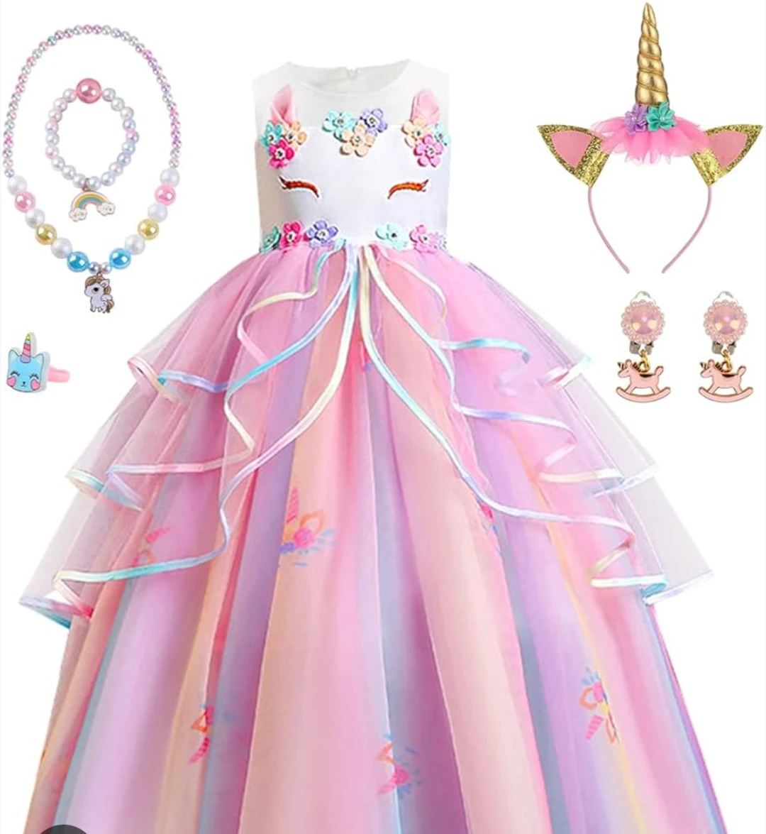 Unicorn Dress Up Costume Set with Accessories