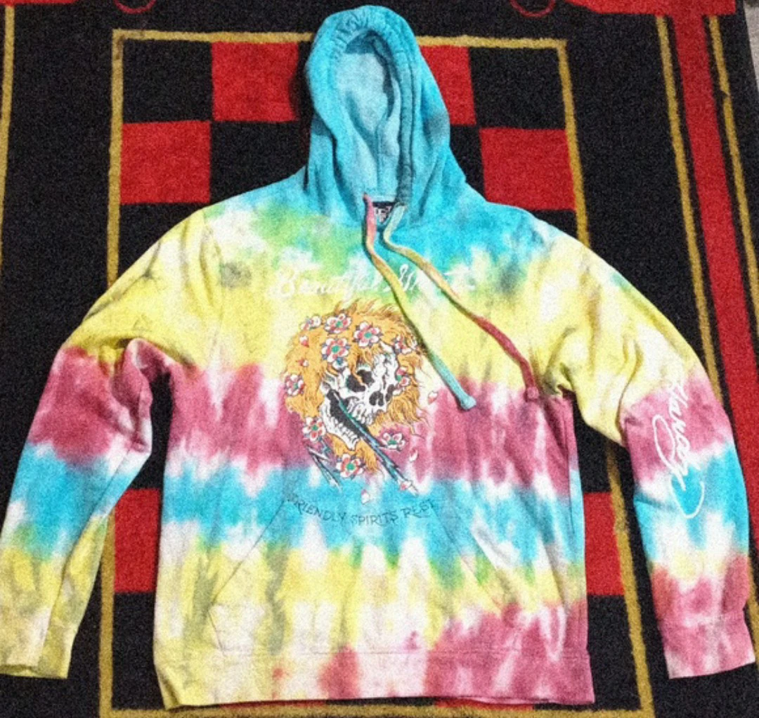 Ed Hardy Tie-Dye Skull Hoodie