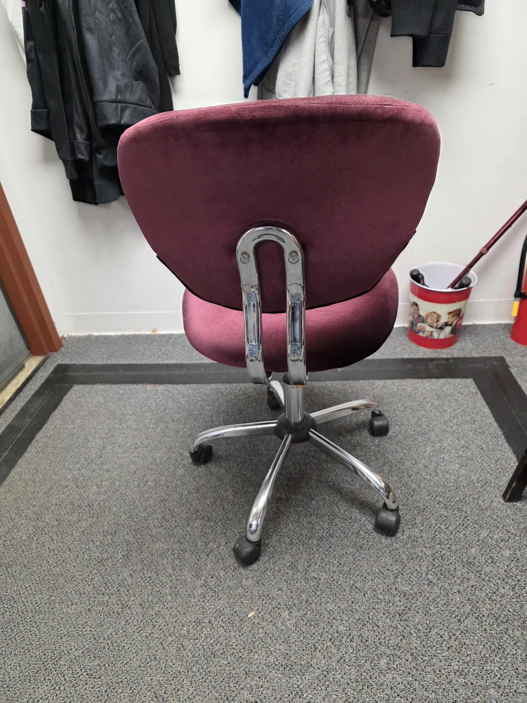 Plush Velvet Office Chair - Burgundy - photo 2