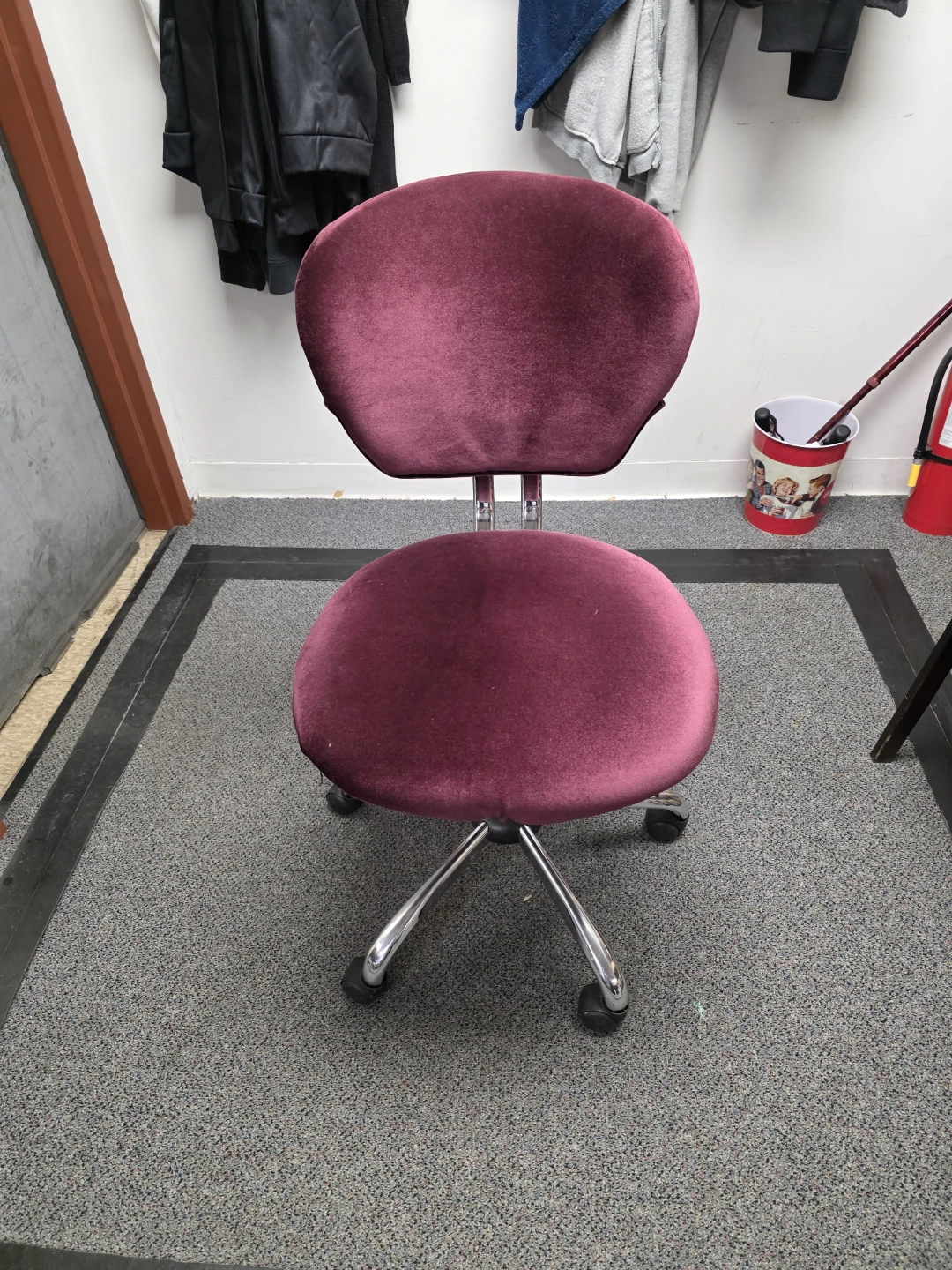 Plush Velvet Office Chair - Burgundy - photo 3