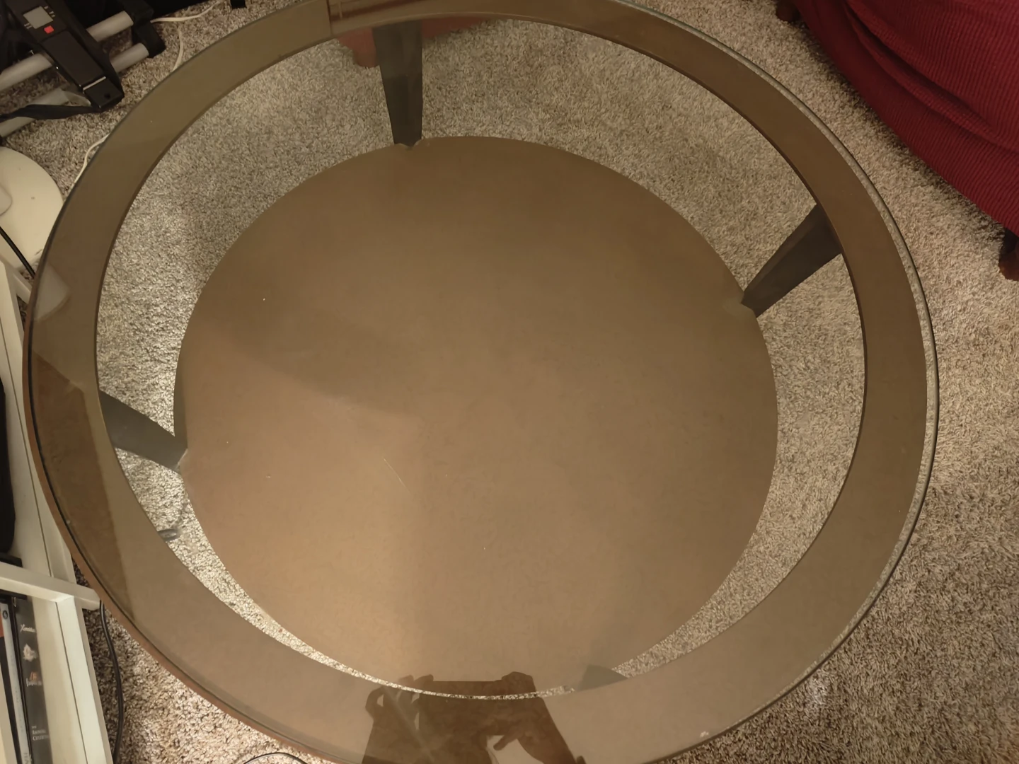 Custom 36" Round Coffee Table - 1/4" Solid Steel Plate & Glass - photo 3