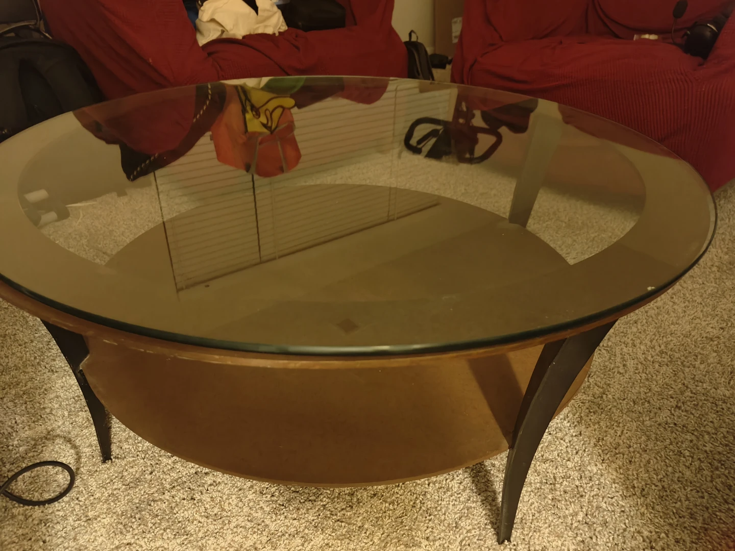 Custom 36" Round Coffee Table - 1/4" Solid Steel Plate & Glass - photo 4