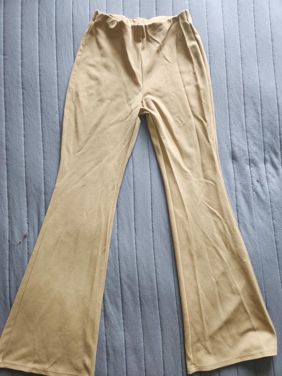 Women's Flare Pants - Green & Tan