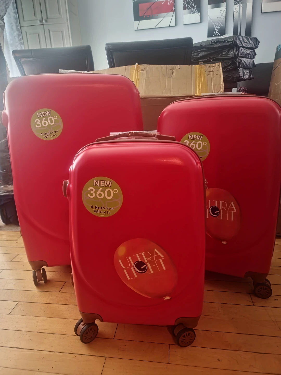 NEW Red Luggage Set with 360 Wheels