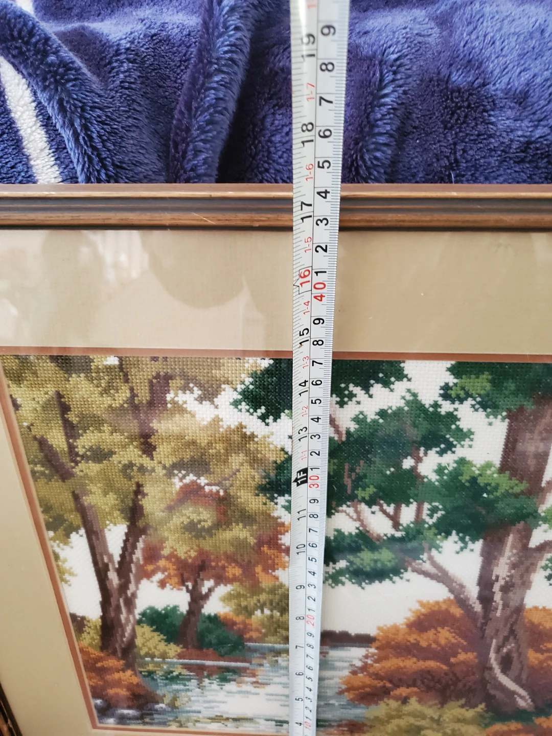 Framed Cross-Stitch Landscape Art - photo 2