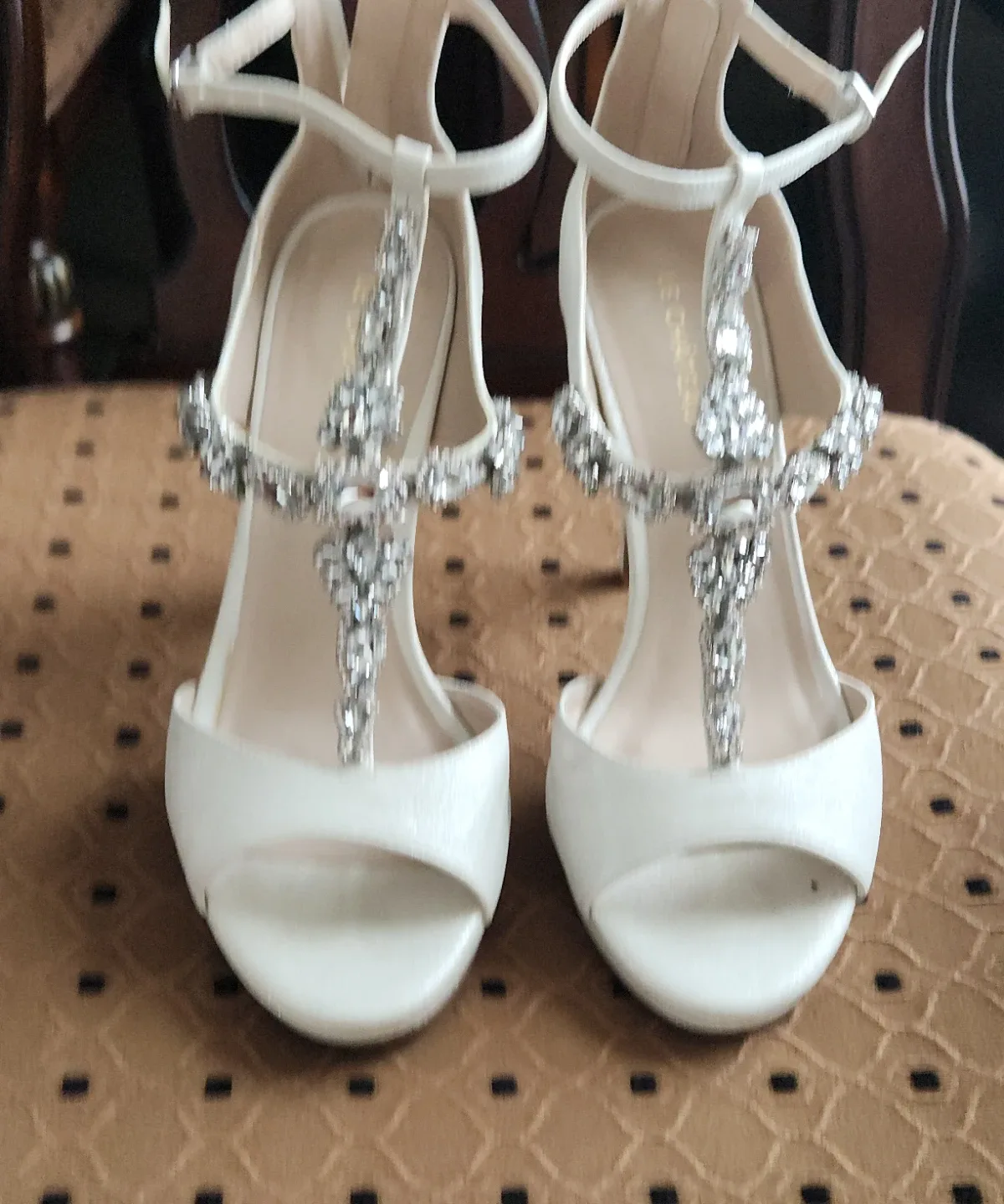 White embellished heels - photo 2