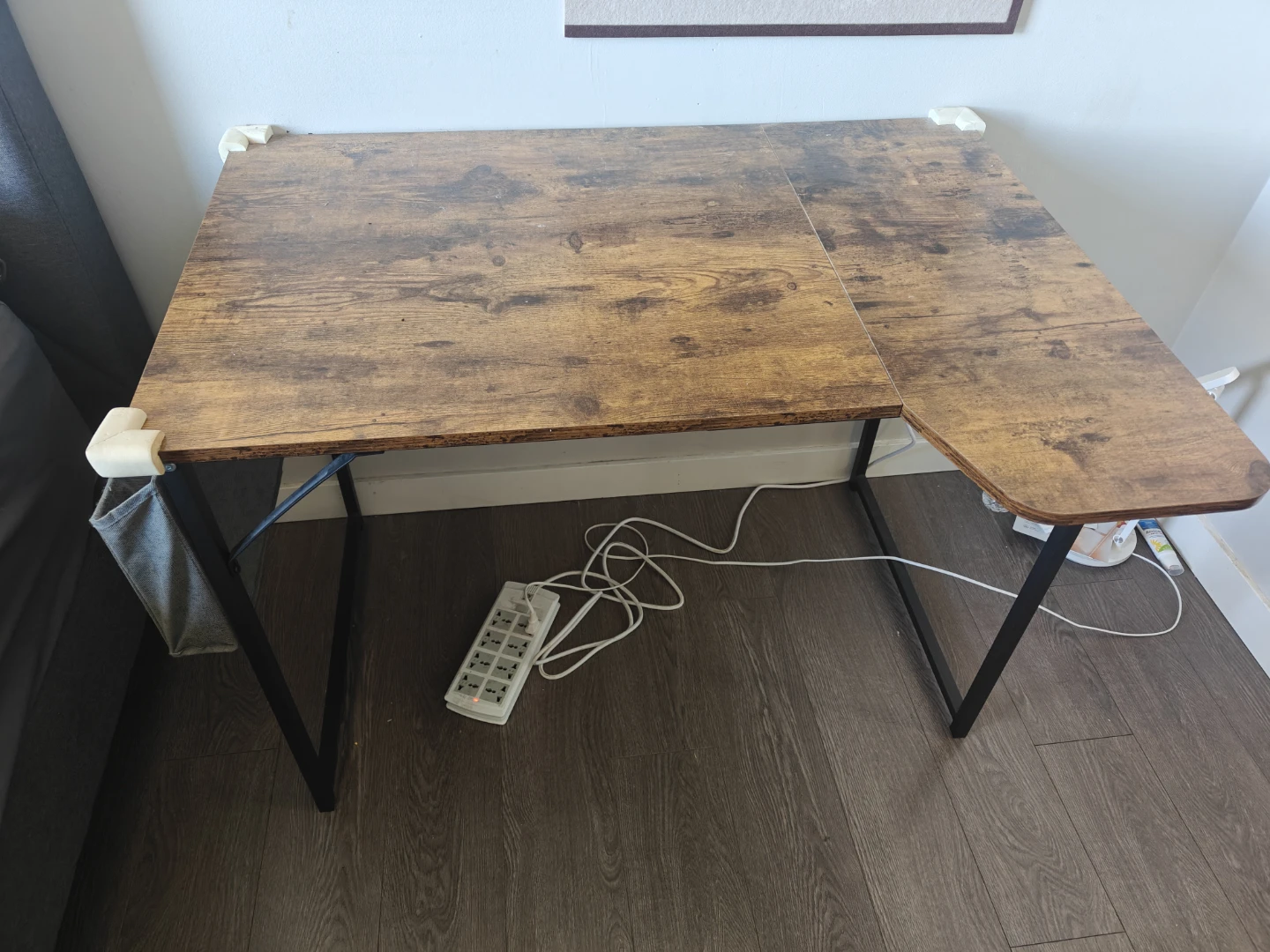 Rustic Wood L-Shaped Desk