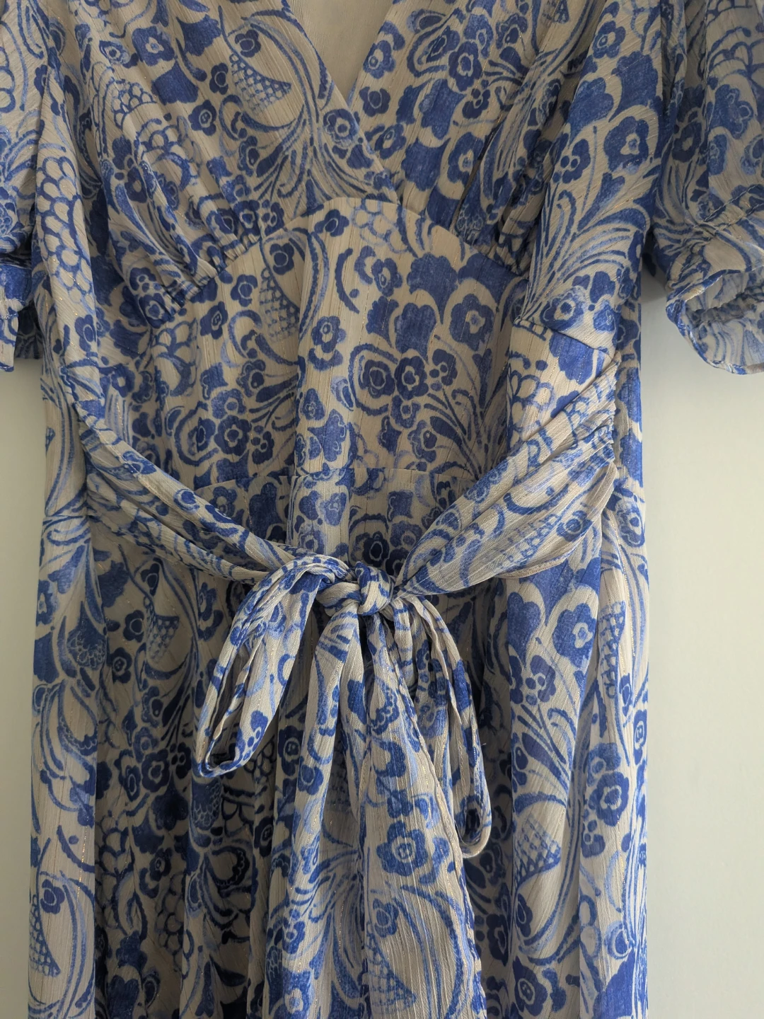 Tommy Hilfiger Blue and White Floral Print Dress Size 8 - photo 5