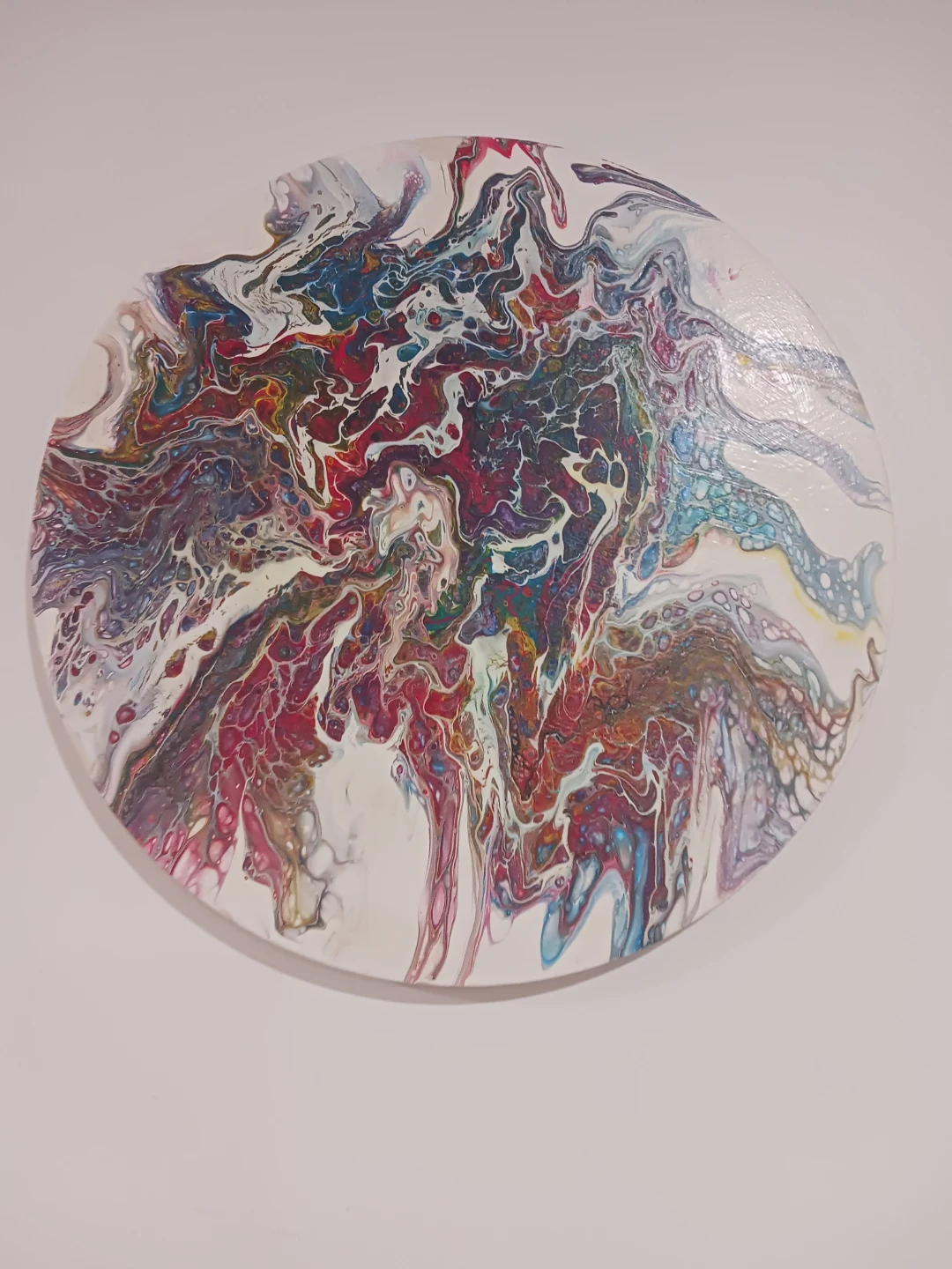 Hand painted Abstract Pour Painting Round Wall Art - photo 2