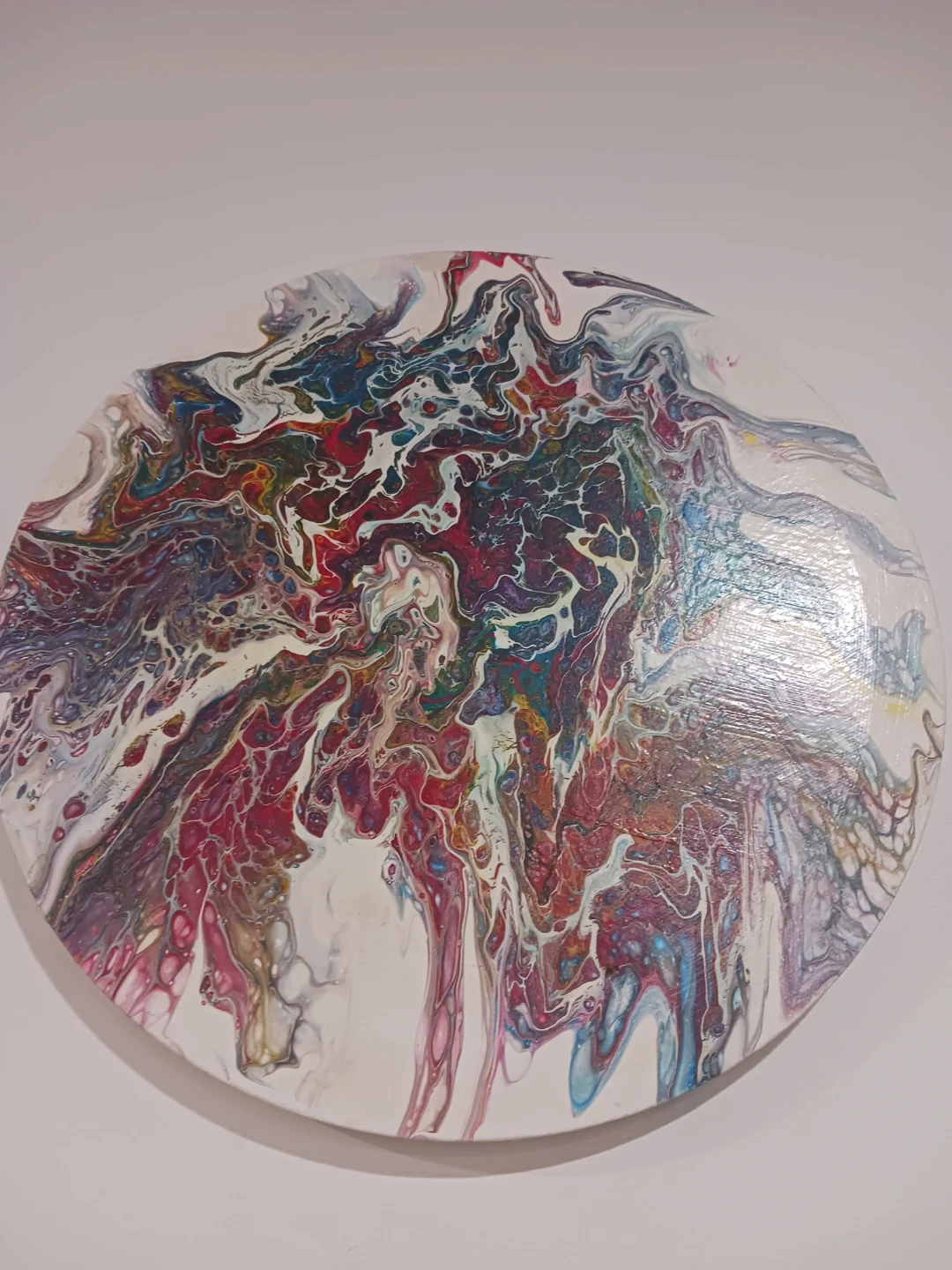 Hand painted Abstract Pour Painting Round Wall Art - photo 3