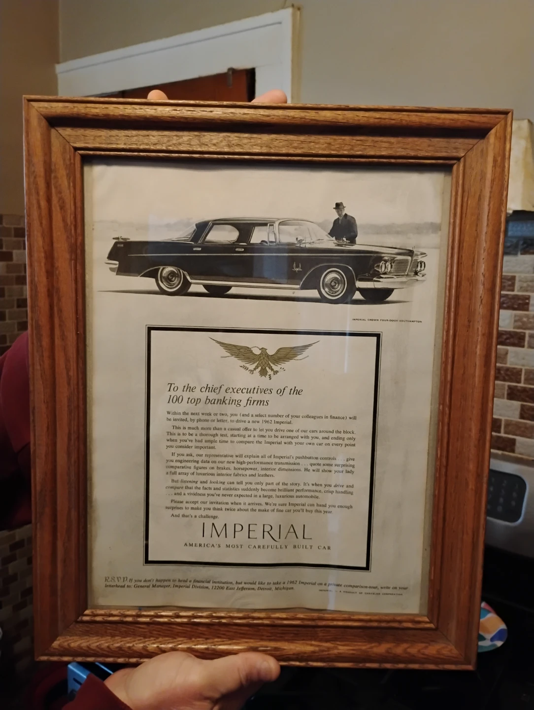 1962 Imperial Framed Advertisement