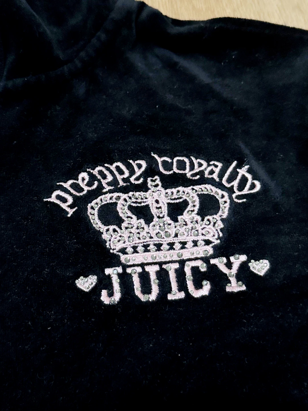 Juicy Couture Black Velour Hoodie Track Jacket - photo 4