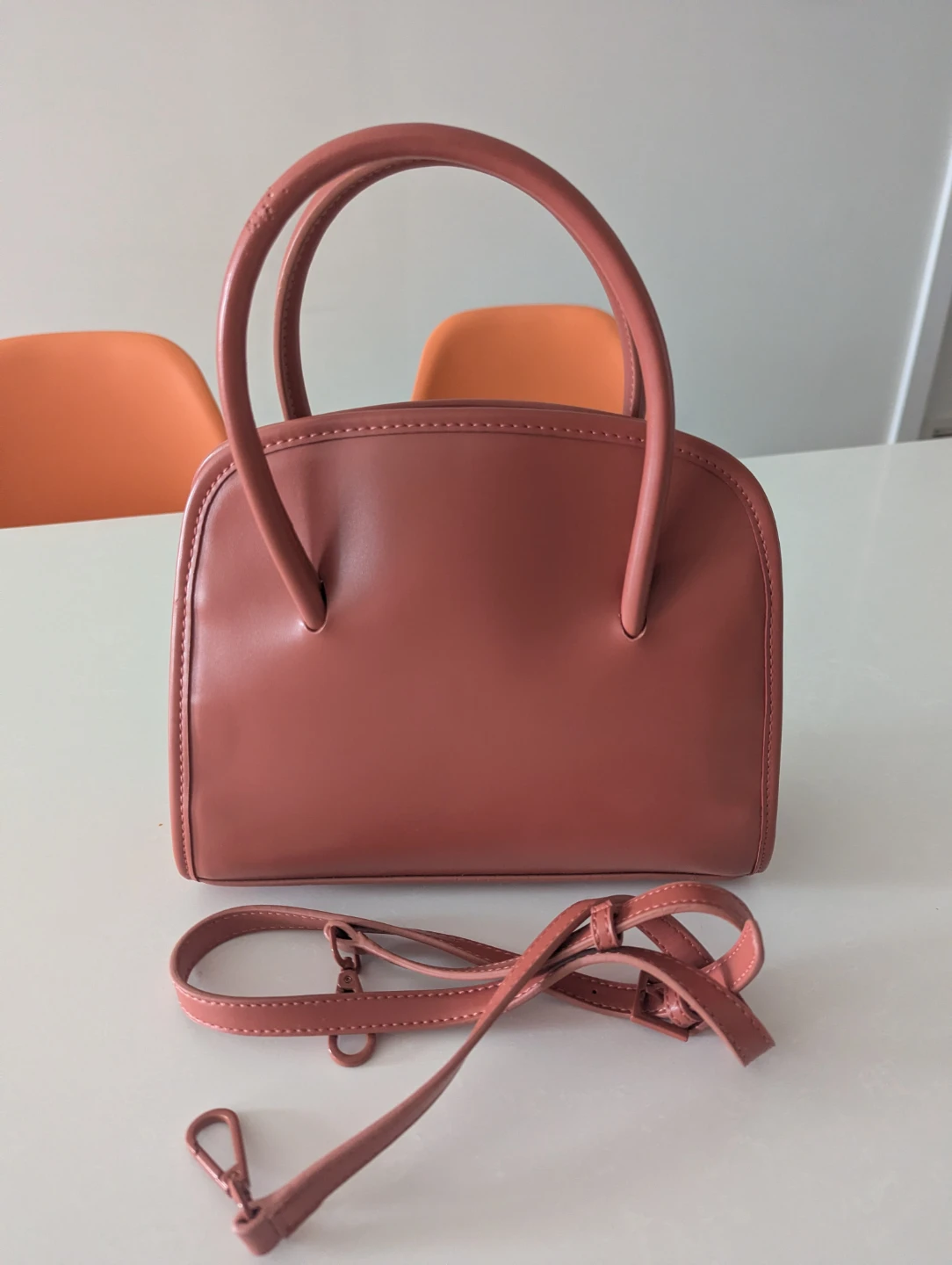 Zara bag Dusty Rose Top Handle Bag with Shoulder Strap
