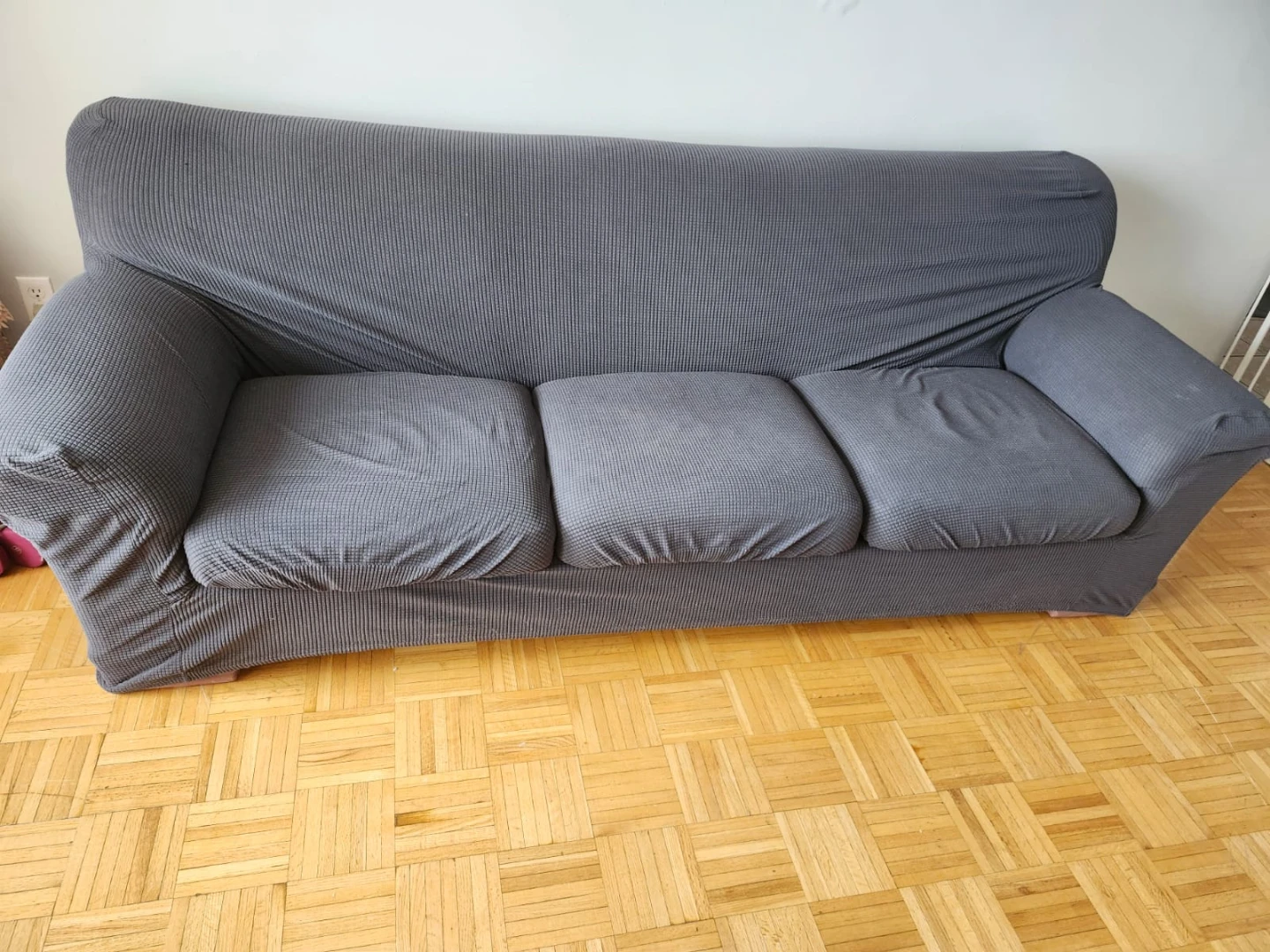 Three-Seater Sofa with Sofa Cover moving out sale - photo 3