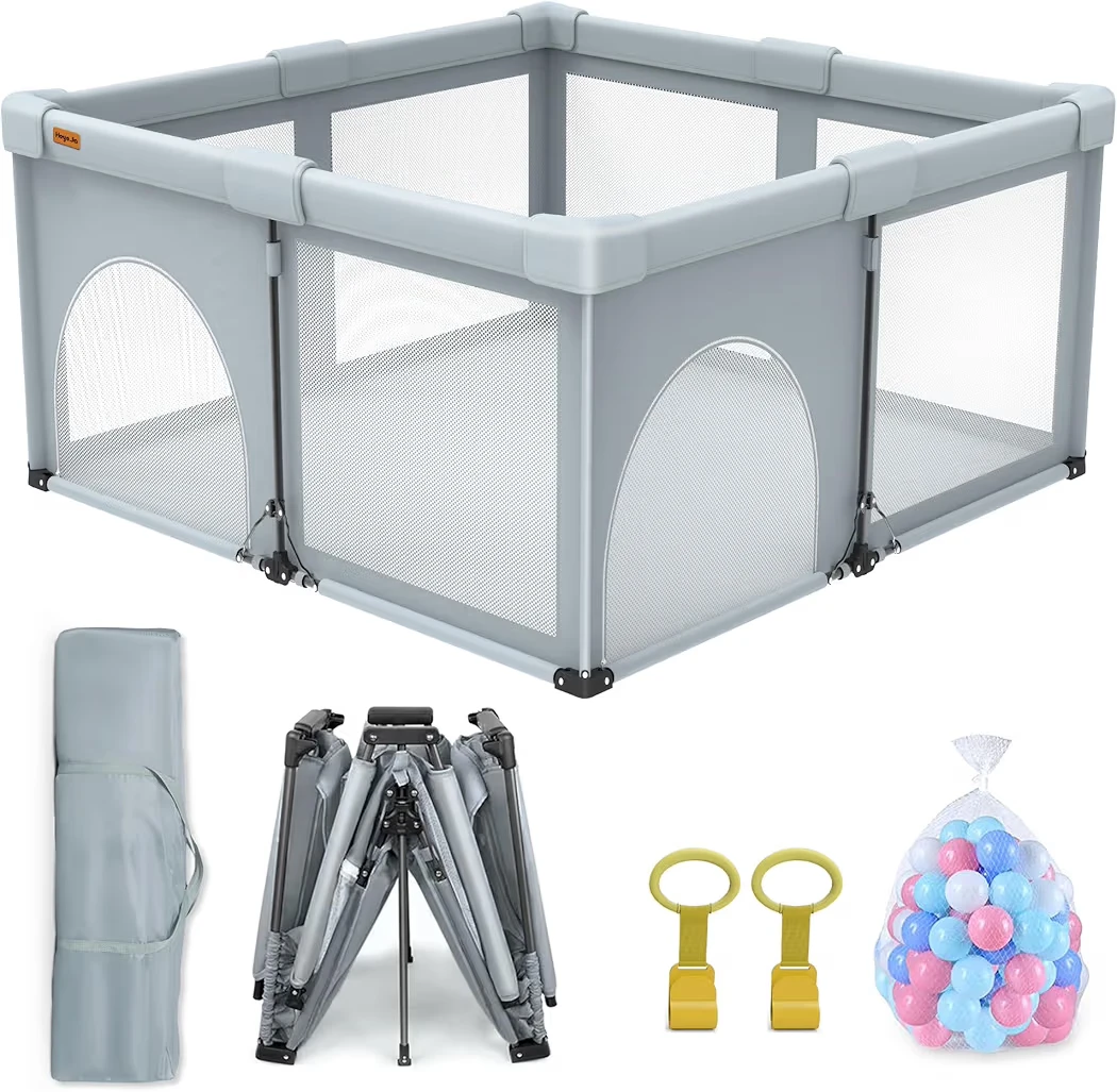 Foldable Baby Playpen with Tool-Free Assembly
