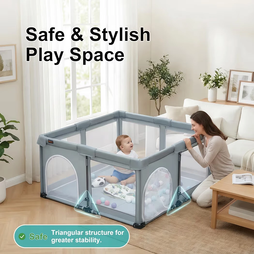 Foldable Baby Playpen with Tool-Free Assembly - photo 3